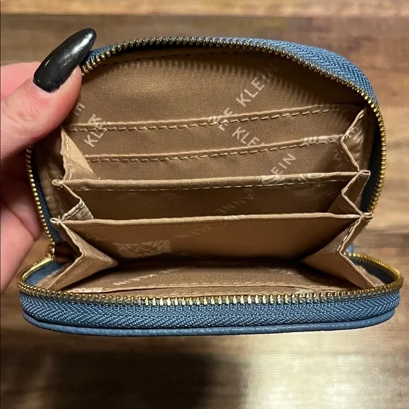 Anne Klein Navy Wallet with Gold Details - Picture 7 of 9